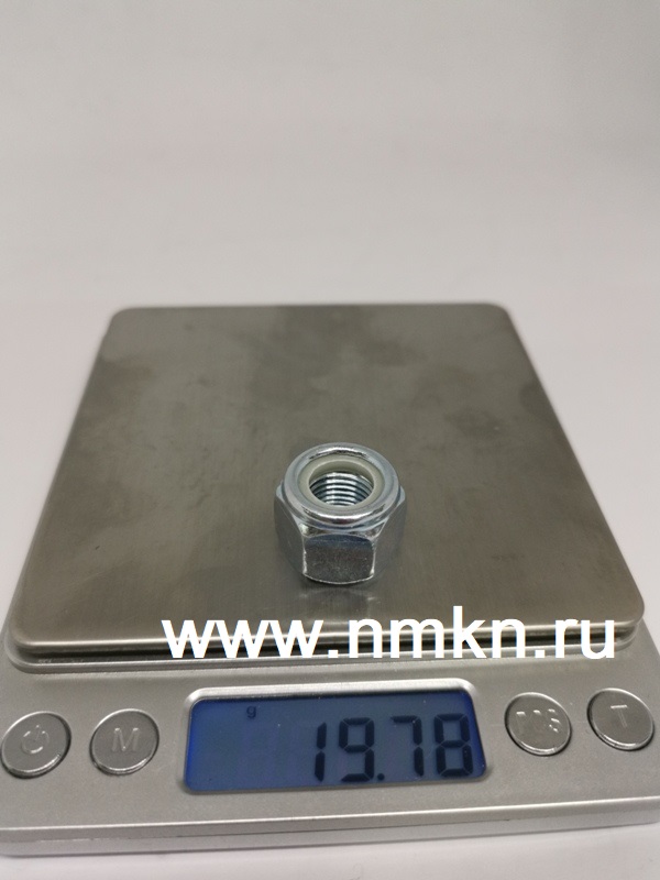 гайка м10х1.25 с белым нейлоновым кольцом самоконтрящаяся высокая в интернет-магазине НМК