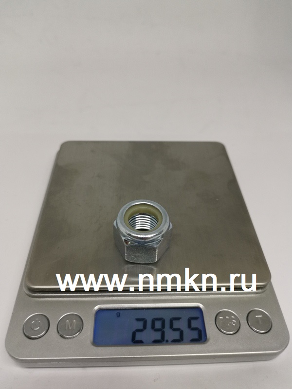 гайка 14х1.5 с белым нейлоновым кольцом самоконтрящаяся высокая в интернет-магазине НМК